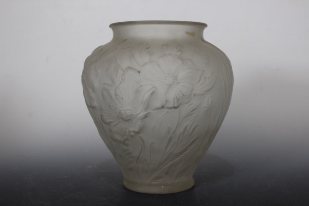 Frosted satin Art Glass Vase (1 of 5)