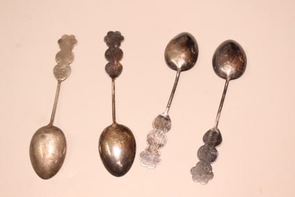 Four Vintage CH Silver Demitasse or Coffee Spoons