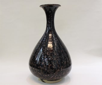 Chinese Black Glazed Porcelain Vase