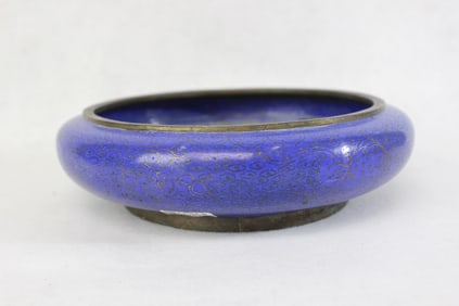 Chinese blue cloisonné bowl