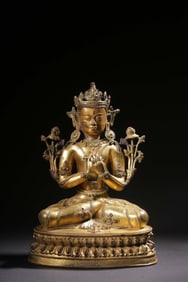 CH Gilt-bronze Figure of a Seated Bodhisattva