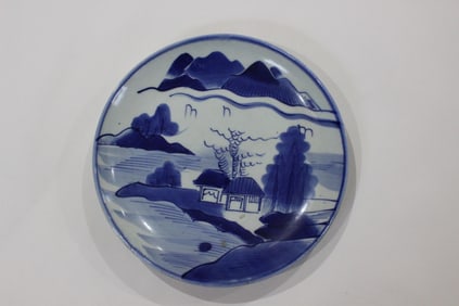 18th.C Japanese Blue and White Porcelain Plate
