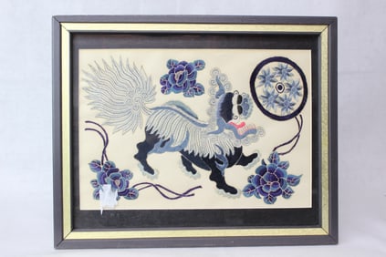 Chinese silk embroidery panel