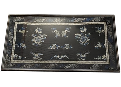 Vintage Chinese Silk Embroidery Panel in Frame
