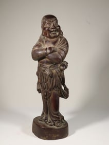 Late Qing Chinese Huangyang Wood Carved Luohan