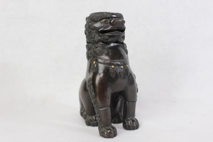 Chinese Bronze Guardian Lion Sculpture