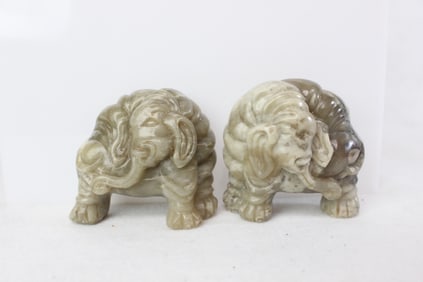 Chinese carved stone mythical beast figures