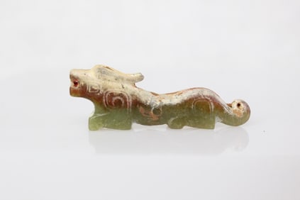 Chinese Jade Carved Mythical Beast Toggles