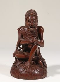 Chinese carved figure of an emaciated Luohan