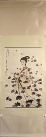 Chinese Ink Color Scroll Painting,Signed