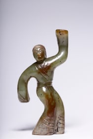 Chinese Hetian Jade Carved Dancing Figural