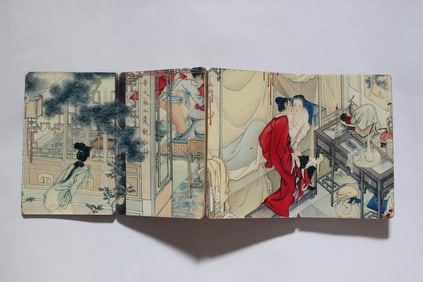 Chinese Erotic Subject Painting Album Book