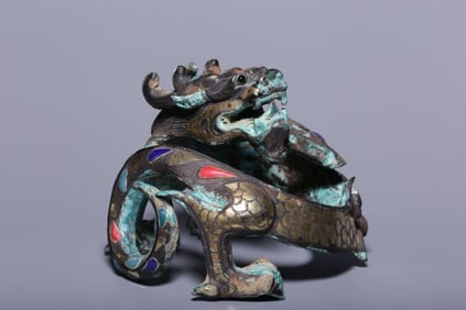 Chinese Bronze Sculpture of a mythical beast