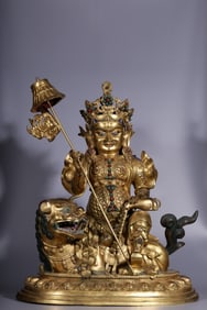 Tibetan Gilt-bronze figure of Vaisravana
