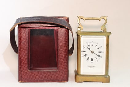 French Brass Mechanism Carriage Clock