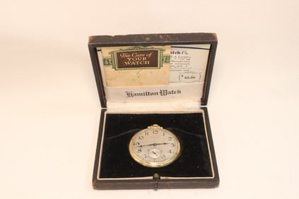 Antique Hamilton Pocket Watch 14K Gold Filled