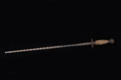 Antique Chinese Traditional Iron Rod Weapon-Helmet Breaker