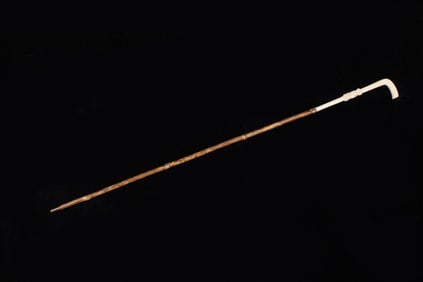 Antique Walking Stick with Carved Bone Handle
