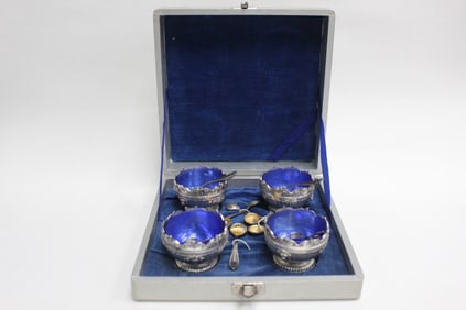 Four Glass Dessert Cup and Spoon Set