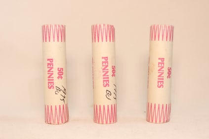 Three Rolls of Lincoln Memorial Cent (penny)