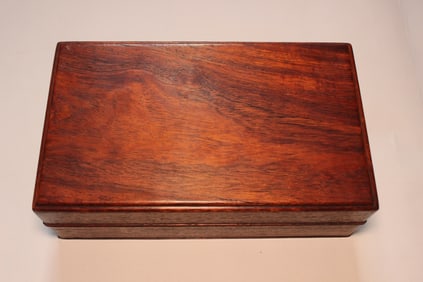 Vintage Elegant Rectangular Huanghuali Wooden Box
