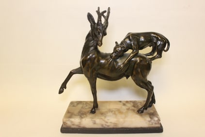 Tiger attacking a deer Bronze sculpture,after Anti