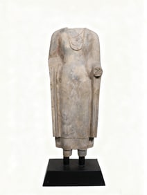 Elegant Carved Marble Stone Torso of a standing Buddha