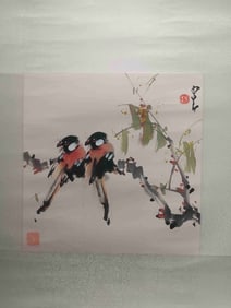 Chinese Ink and color Painting,Birds Flowers