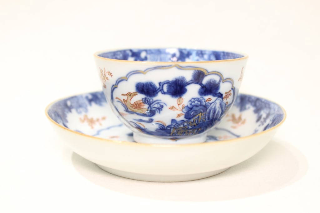 Chinese Famille Rose Porcelain Cup and Saucer