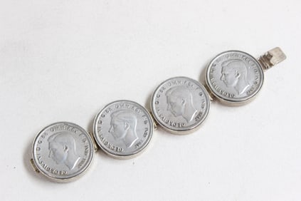 Sterling Silver Coin Bracelet made from British