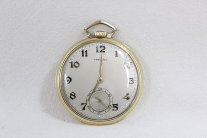 Hamilton open-face pocket watch