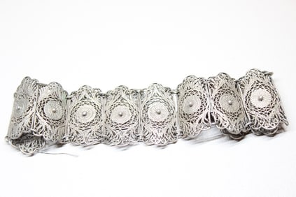 Silver Filigree Panel Bracelet