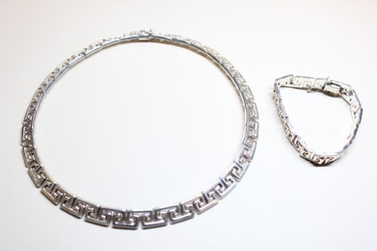 Sterling Silver Necklace and Bracelet Set