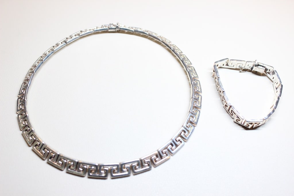 Sterling Silver Necklace and Bracelet Set (1 of 6)
