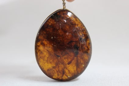 Drop-shaped Baltic Amber Pendant