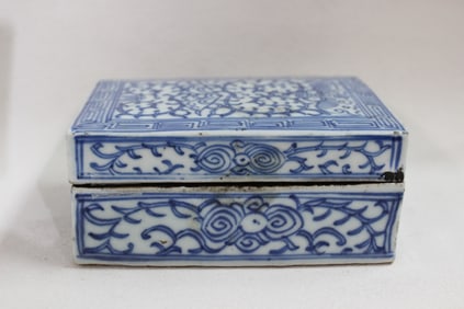 Chinese Blue and White Porcelain Cover Box