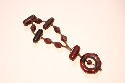 Hand-carved Red Agate Ethnic or Tribal Necklace