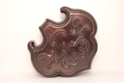 Chinese Carved Zitan Wood Ornamental Box