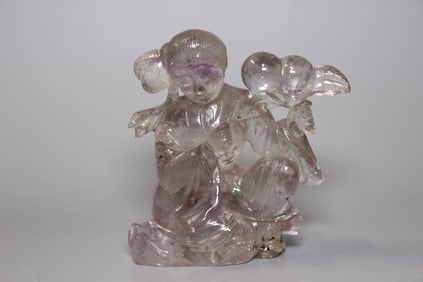 Chinese Carved Crystal Figure