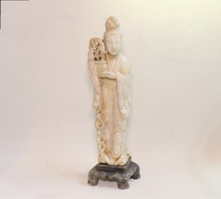 Antique Chinese Soapstone Carved Figural Sculpture