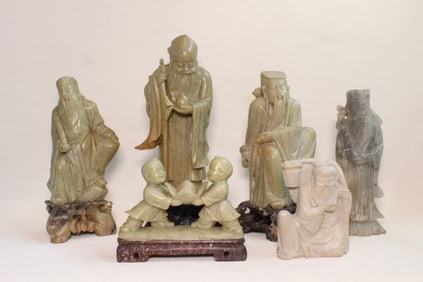 Collection of Vintage Chinese Soapstone Figurines