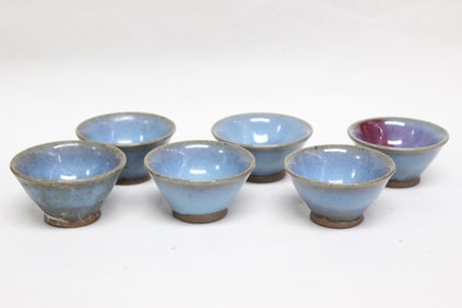 Six Small Chinese Jun Ware Bowls