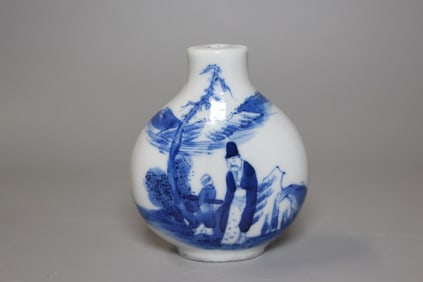 Chinse Blue and White Porcelain Snuff Bottle,Mark