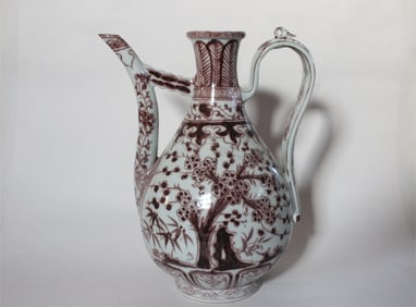 Large Chinese Copper Red Ewer/Jug