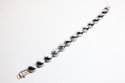 domed link sterling silver bracelet
