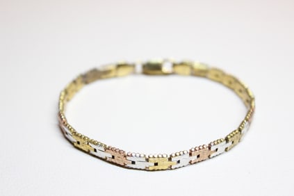 Two-tone sterling silver link bracelet