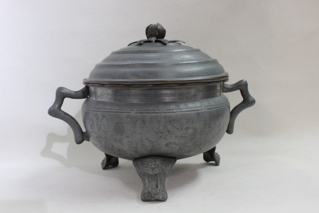 Antique Footed Pewter Soup Tureen (1 of 8)