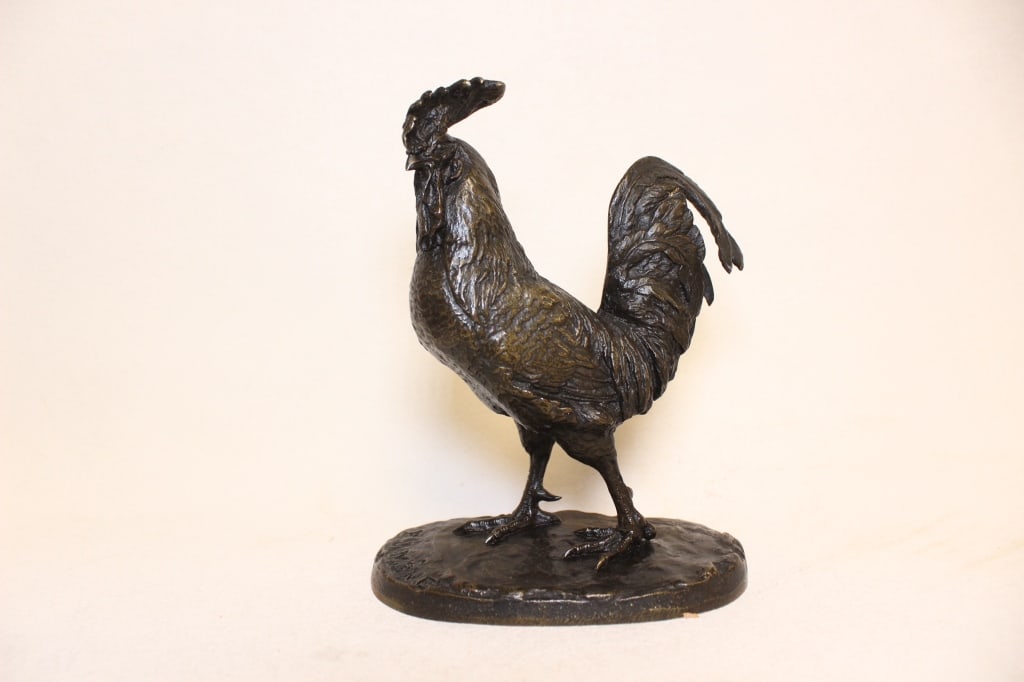 Cast bronze rooster sculpture,"P.J. Mene" (1 of 8)
