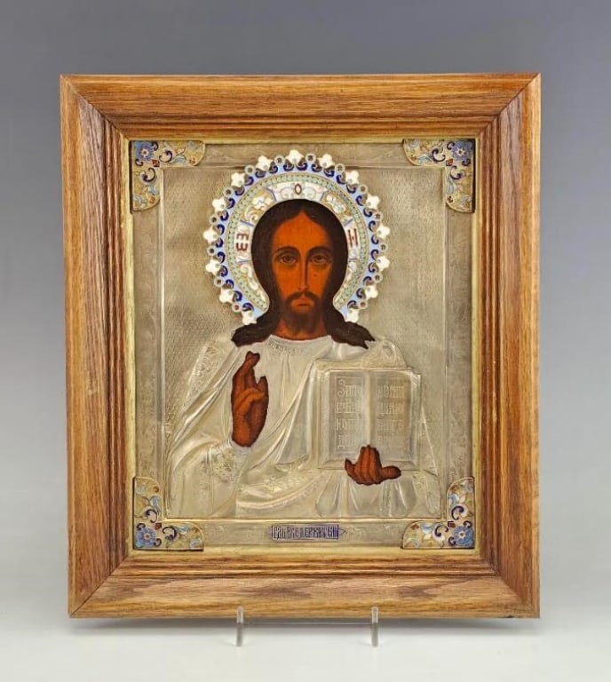 Antique Russian Silver Enamel Icon (1 of 6)