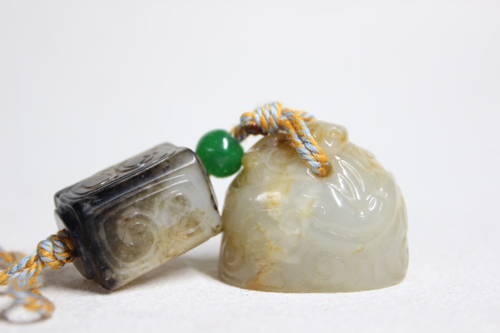 Chinese carved Jade Toggle and Seal (1 of 6)
